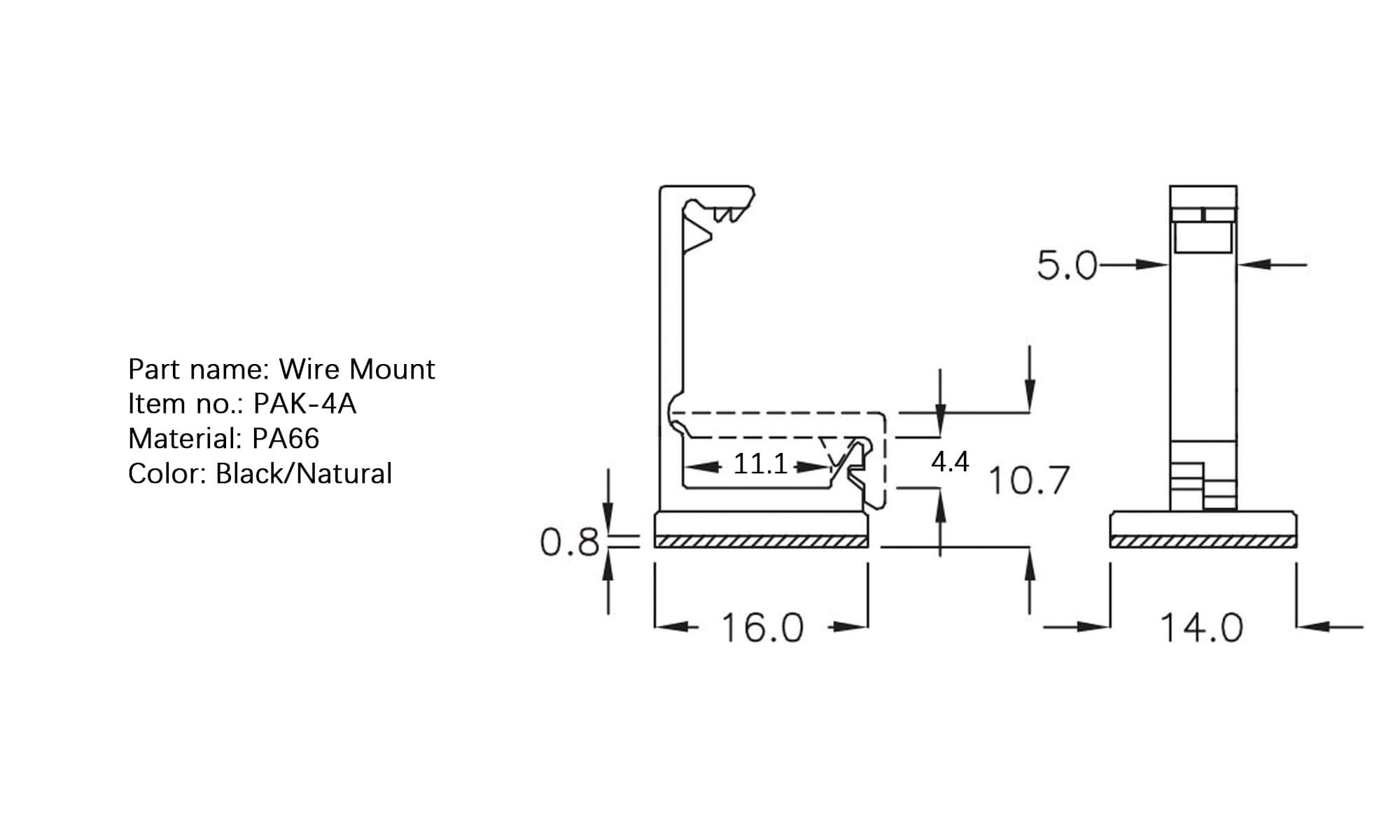 Plastic Wire Mount PAK11-4A